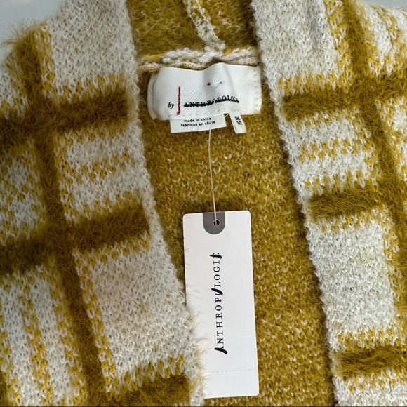 Final Price NWT Anthropologie Windowpane Knit Open Cardigan Coatigan one size - Picture 13 of 13